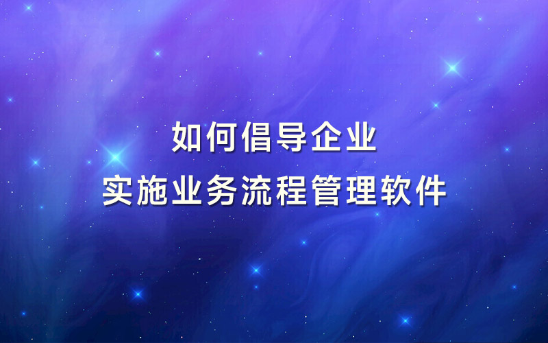 如何倡导企业实施业务流程管理软件
